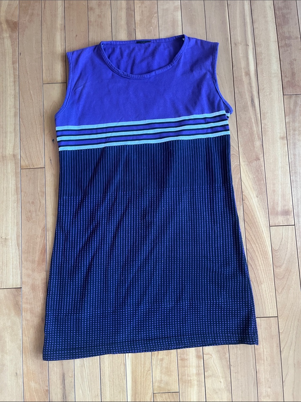 Sleeveless Purple & black Colorblock Knit short dress S